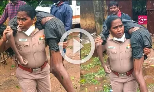 ചെന്നൈയിൽ യുവാവിനെ ചുമലിലേറ്റിയ വനിത പൊലീസ്​ ഇൻസ്​പെക്​ടർക്ക്​ അനുമോദന പ്രവാഹം