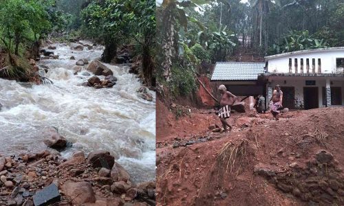 കുരുമ്പൻമൂഴിയിൽ കനത്ത മഴയിൽ വീണ്ടും ഉരുൾപൊട്ടി; വ്യാപക നാശനഷ്ടം