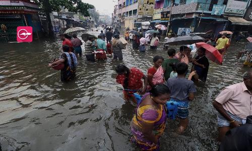തമിഴ്നാട്ടിൽ ദുരിതമഴ, വെള്ളത്തിൽ മുങ്ങി ചെന്നൈ ​ന​ഗരം