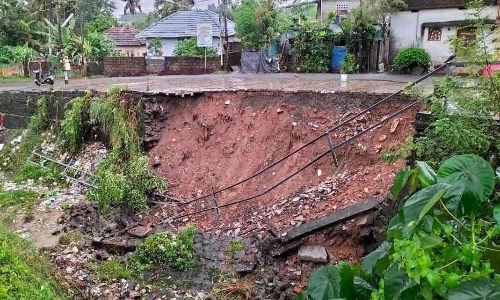 കനത്ത മഴയിൽ പെരിയാർവാലി കനാൽ ഭിത്തി ഇടിഞ്ഞു