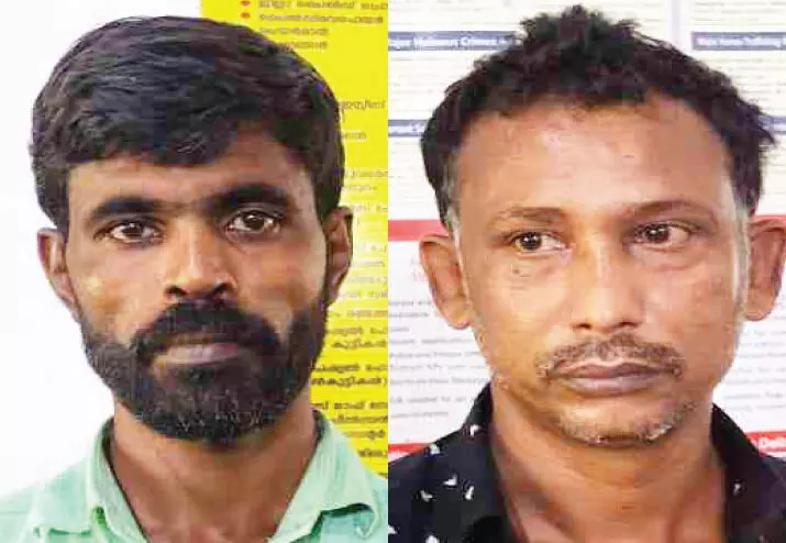 മലഞ്ചരക്ക് മോഷണം: രണ്ടുപേർ പിടിയിൽ,   പി​ടി​യി​ലാ​യ​വ​ർ നി​ര​വ​ധി കേ​സു​ക​ളി​ലെ പ്ര​തി​ക​ൾ