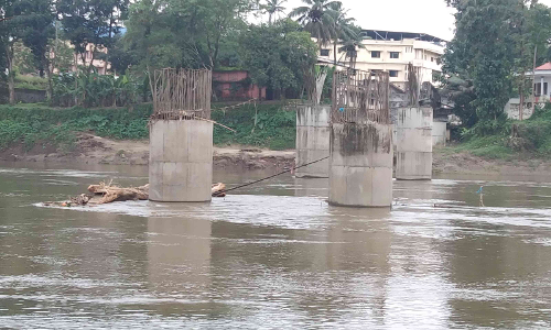 പ്രളയത്തിൽ ഒഴുകിയെത്തുന്ന കൂറ്റൻ തടികൾ പാലത്തിൻ്റെ തൂണുകൾക്ക് ഭീഷണി