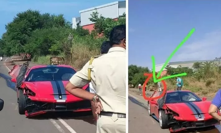 5 crore rupee Ferrari 488 Spider hits a cow in Goa: Here’s the result