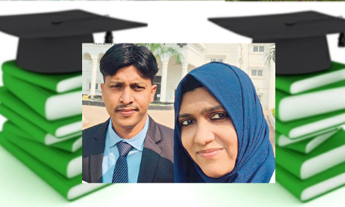 ഒ​രേ യൂ​നി​വേ​ഴ്‌​സി​റ്റി​യി​ൽ​നി​ന്ന് ഒ​ന്നി​ച്ച്​  ഡോ​ക്​​ട​റേ​റ്റ് നേടി മ​ല​യാ​ളി ദ​മ്പ​തി​ക​ൾ​