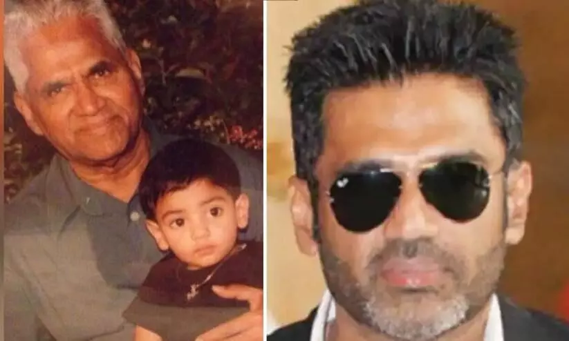 sunil shetty with father