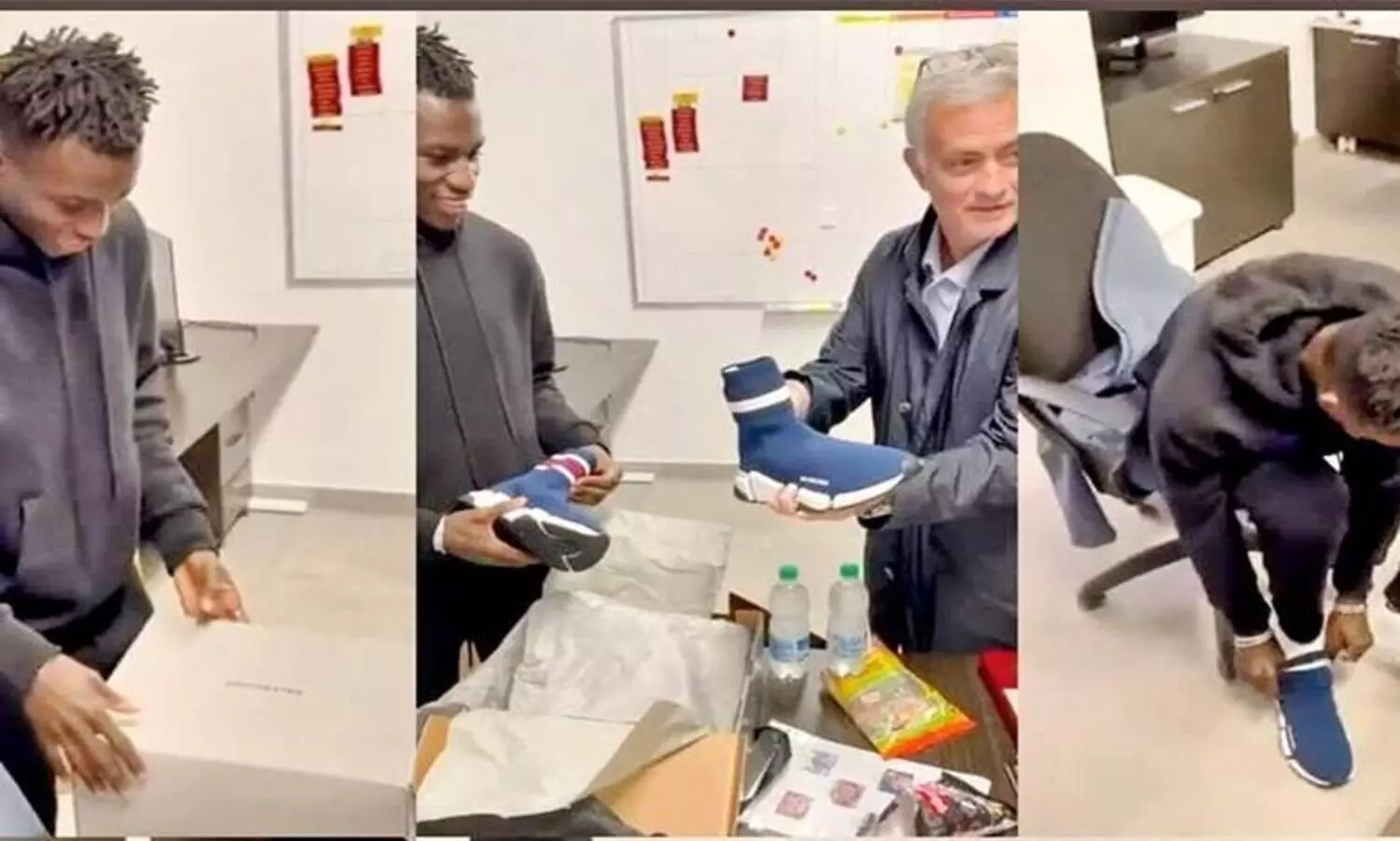 ഗോളടിച്ചതിന്​ മൗറീന്യോയുടെ വക ഷൂ; കോളടിച്ച്​ 18കാരൻ