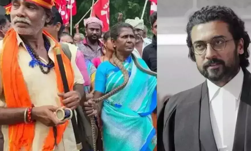 പാമ്പും എലികളുമായി ആദിവാസികൾ തെരുവിൽ; നടൻ സൂര്യക്ക്​ ഐക്യദാർഡ്യം