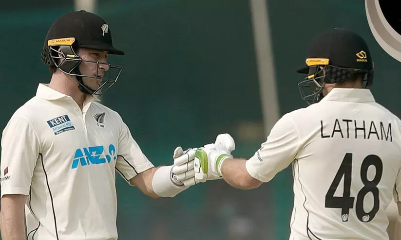 ഇ​ന്ത്യ 345ന്​ ​പു​റ​ത്ത്​; ന്യൂ​സി​ല​ൻ​ഡ്​ വി​ക്ക​റ്റ്​ പോ​കാ​തെ 129