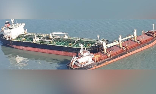 Oil Slick In Gulf Of Kutch After Major Cargo Ship Collision