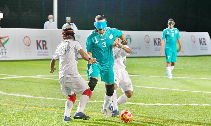 ഇന്ത്യ-ഒമാൻ ബ്ലൈൻഡ് ഫൈവ് ഫുട്ബാൾ: പരമ്പര തൂത്തുവാരി ഒമാൻ ഇന്ത്യ-ഒമാൻ ബ്ലൈൻഡ് ഫൈവ് ഫുട്ബാൾ: പരമ്പര തൂത്തുവാരി ഒമാൻ