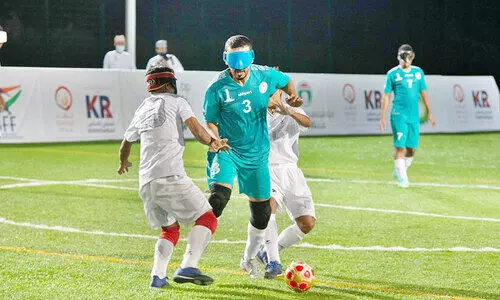 ഇന്ത്യ-ഒമാൻ ബ്ലൈൻഡ് ഫൈവ് ഫുട്ബാൾ: പരമ്പര തൂത്തുവാരി ഒമാൻ ഇന്ത്യ-ഒമാൻ ബ്ലൈൻഡ് ഫൈവ് ഫുട്ബാൾ: പരമ്പര തൂത്തുവാരി ഒമാൻ