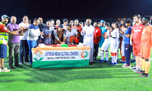 ഇ​ന്ത്യ​ൻ ബ്ലൈ​ൻ​ഡ് ഫു​ട്ബാ​ൾ ടീ​മി​ന് സ്വീ​ക​ര​ണ​മൊ​രു​ക്കി ഒ.​​െഎ.സി.​സി ഒ​മാ​ൻ