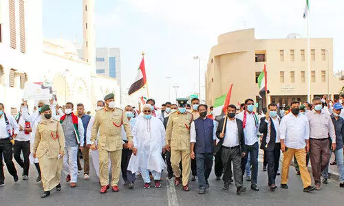 ദേ​ശീ​യ ദി​നാ​ഘോ​ഷ റാ​ലി​യി​ൽ പ​ങ്കാ​ളി​യാ​യി കെ.​എം.​സി.​സി​യും