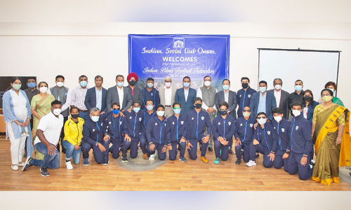 ഇ​ന്ത്യ​ൻ ബ്ലൈ​ൻ​ഡ് ഫു​ട്ബാ​ൾ ടീ​മി​ന് ഇ​ന്ത്യ​ൻ സോ​ഷ്യ​ൽ ക്ല​ബ് സ്വീ​ക​ര​ണം ന​ൽ​കി