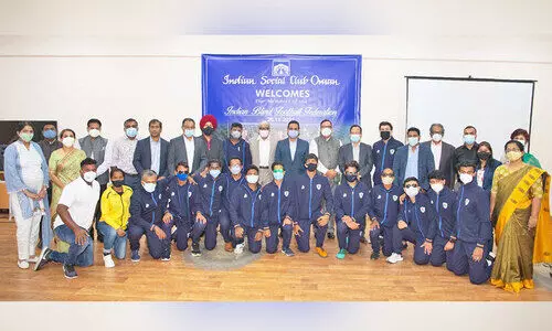 ഇ​ന്ത്യ​ൻ ബ്ലൈ​ൻ​ഡ് ഫു​ട്ബാ​ൾ ടീ​മി​ന് ഇ​ന്ത്യ​ൻ സോ​ഷ്യ​ൽ ക്ല​ബ് സ്വീ​ക​ര​ണം ന​ൽ​കി