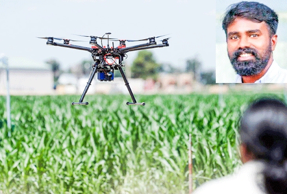 Drone spraying on farms Brothers with AgriTech Startup