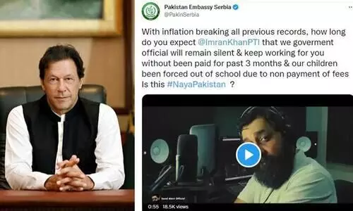 നയാപൈസയില്ലാ പാട്ട്​ പാകിസ്​താനിലുമുണ്ട്​- ഇമ്രാനെ ട്രോളി പാക്​ എംബസി; വിവാദമായപ്പോൾ നീക്കി