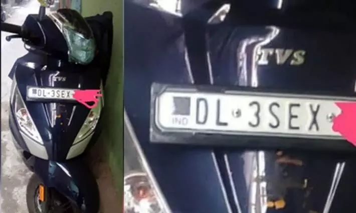 Delhi Girl unable to ride scooty because of ‘SEX’ number plate