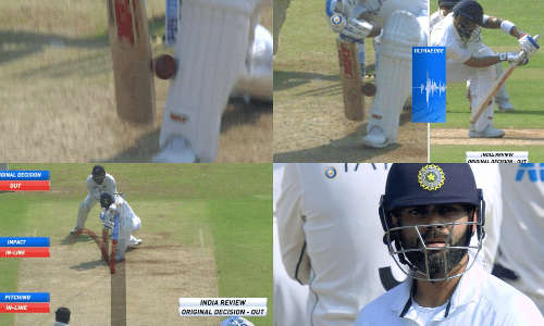 virat kohli out lbw ajas patel newzealand