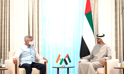 മ​ന്ത്രി എ​സ്. ജ​യ്​​ശ​ങ്ക​ർ ശൈ​ഖ്​ മു​ഹ​മ്മ​ദുമായി   കൂ​ടി​ക്കാ​ഴ്​​ച നടത്തി