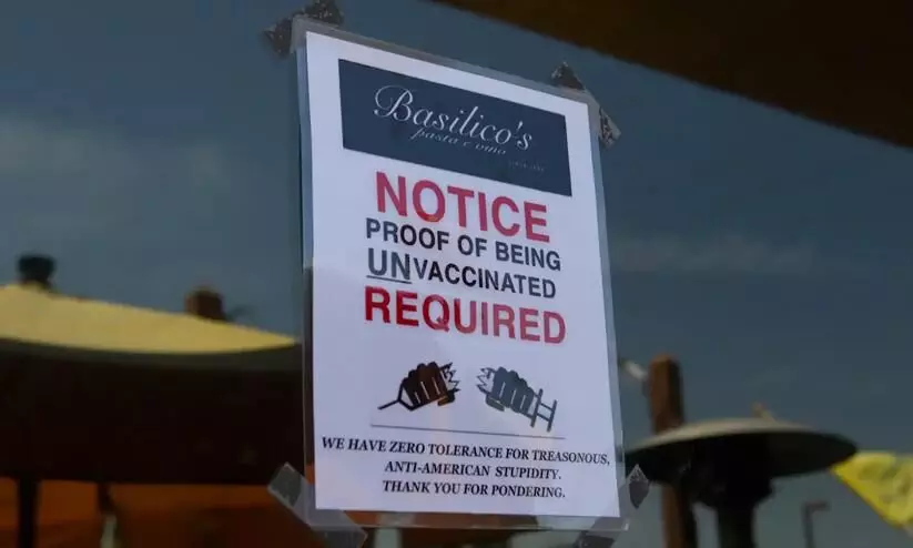 This restaurant serves only those with proof of being unvaccinated This restaurant serves only those with proof of being unvaccinated