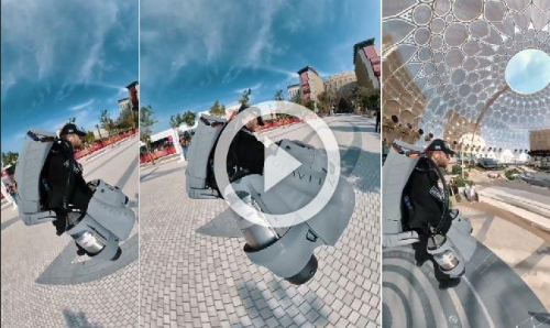 അയൺ മാൻ സ്യൂട്ട് ധരിച്ച്​  പറന്ന് ന‌‌ടന്ന് ദുബൈ പൊലീസ്