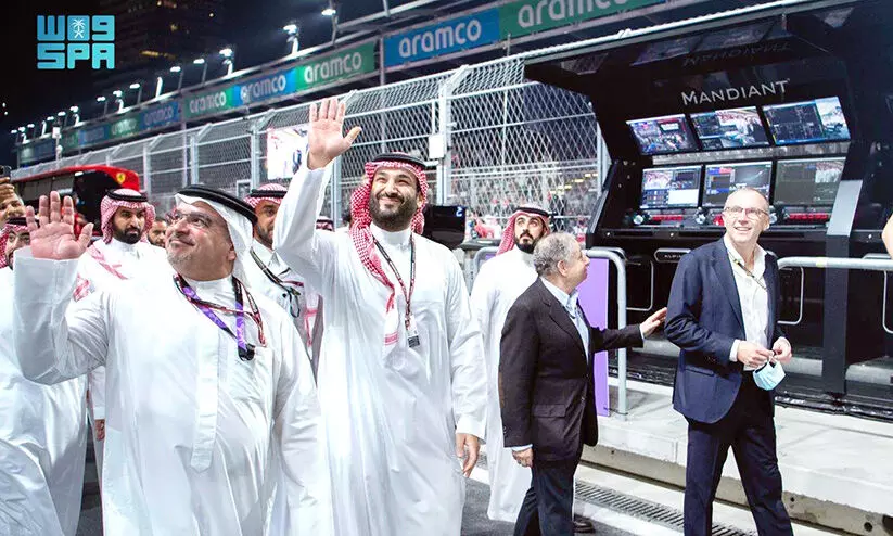 മത്സരം നേരിട്ട് കണ്ട് കിരീടാവകാശി മത്സരം നേരിട്ട് കണ്ട് കിരീടാവകാശി