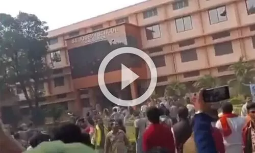 മധ്യപ്രദേശിൽ മതപരിവർത്തനം ആരോപിച്ച് ​ക്രിസ്​ത്യൻ മിഷനറി സ്​കൂളിന്​ നേരെ ബജ്റംഗ്​ദൾ ആക്രമണം