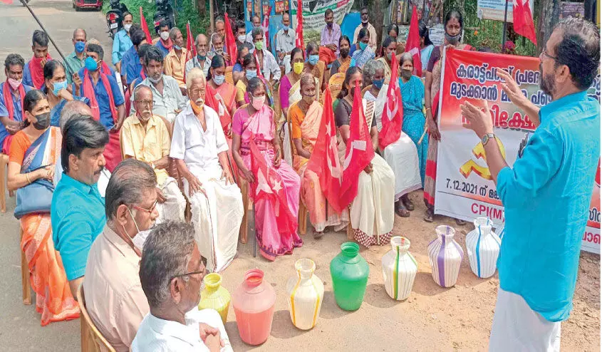 Drinking water shortage Locals on strike