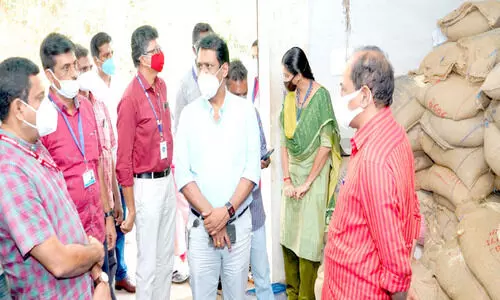 The Minister inspected the food distribution godowns