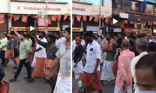 bjp hate slogan march thalassery