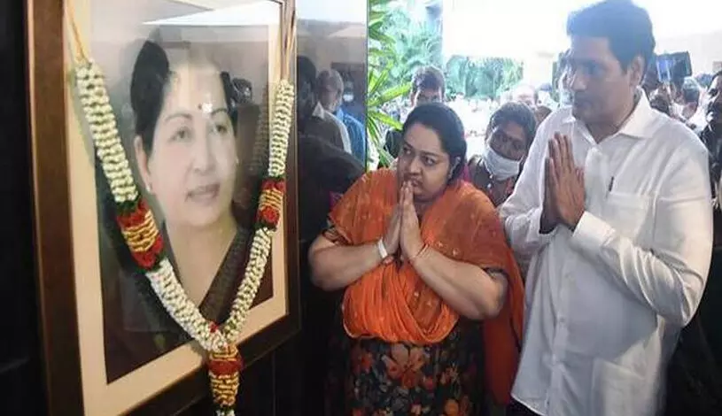 ജയലളിതയുടെ വേദനിലയം വസതി ദീപ, ദീപക്​ എന്നിവർക്ക്​ ​കൈമാറി