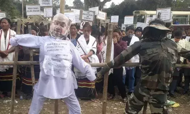 അമിത്​ ഷാ നുണ പിൻവലിച്ച്​ മാപ്പ്​ പറയണം; നാഗാലാൻഡിൽ കൂറ്റൻ റാലി