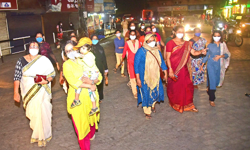 The womens night walk was notable