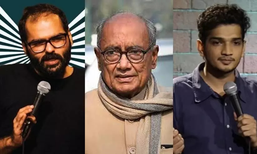 Digvijaya Singh, Kunal Kamra, Munawar Faruqui Digvijaya Singh, Kunal Kamra, Munawar Faruqui