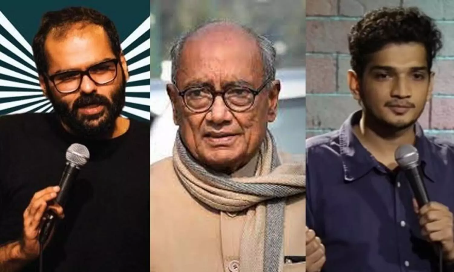 Digvijaya Singh, Kunal Kamra, Munawar Faruqui​