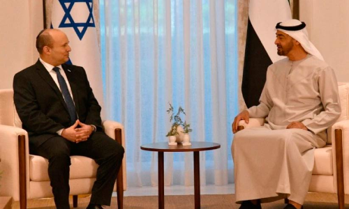 അ​ബൂ​ദ​ബി കി​രീ​ടാ​വ​കാ​ശി​യു​മാ​യി ഇ​സ്രാ​യേ​ൽ പ്ര​ധാ​ന​മ​ന്ത്രി ച​ർ​ച്ച ന​ട​ത്തി