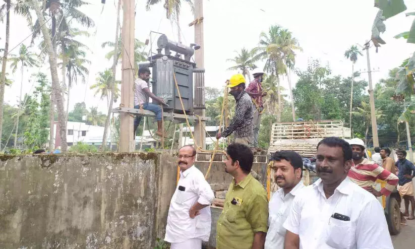 ജമാഅത്ത് സ്ഥലം നൽകി; ട്രാൻസ്ഫോമർ സ്ഥാപിച്ചു, വോൾട്ടേജ് ക്ഷാമത്തിന് പരിഹാരം