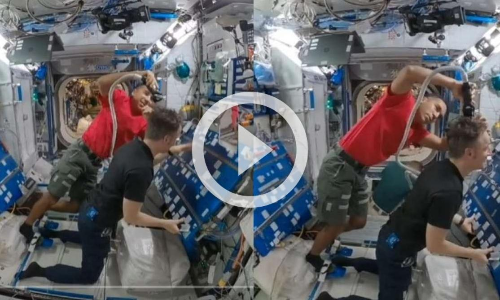 ബഹിരാകാശത്തെ മുടിവെട്ട്​, വൈറലായി വിഡിയോ