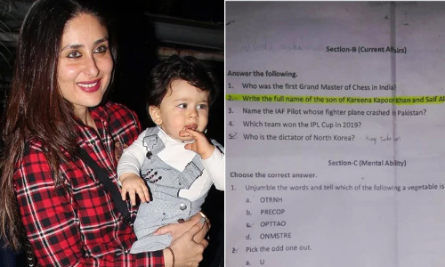 ആറാം ക്ലാസ്​ പരീക്ഷാ ചോദ്യമായി സെയ്​ഫ്​ - കരീന താരദമ്പതികളുടെ മകന്‍റെ പേര്​; വിവാദം ​