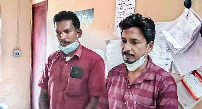 The sandalwood smuggled on the bike was seized The sandalwood smuggled on the bike was seized