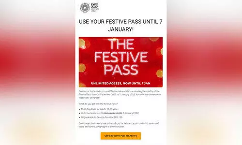 എക്സ്​പോ ഫെസ്റ്റിവ്​ പാസിന്‍റെ കാലാവധി ഒരാഴ്ചകൂടി ദീർഘിപ്പിച്ചു