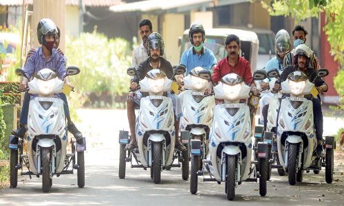 Scooters were distributed to differently abled