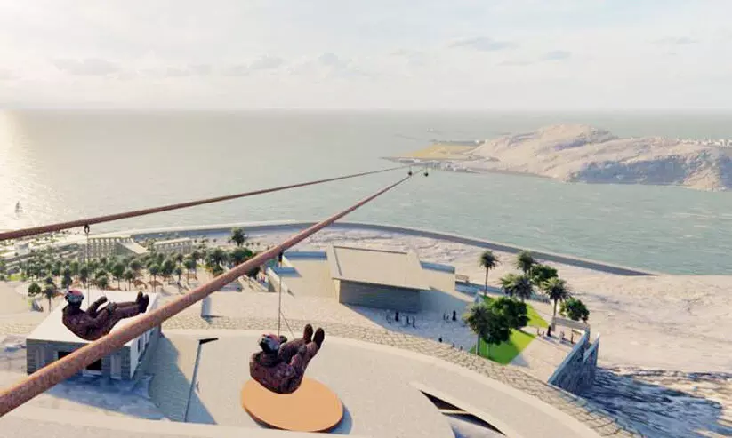 സാ​ഹ​സി​ക​ത​യു​ടെ കാ​ഴ്ച​യൊ​രു​ക്കാ​ൻ ഖ​സ​ബി​ൽ സി​പ്​​ലൈ​ൻ