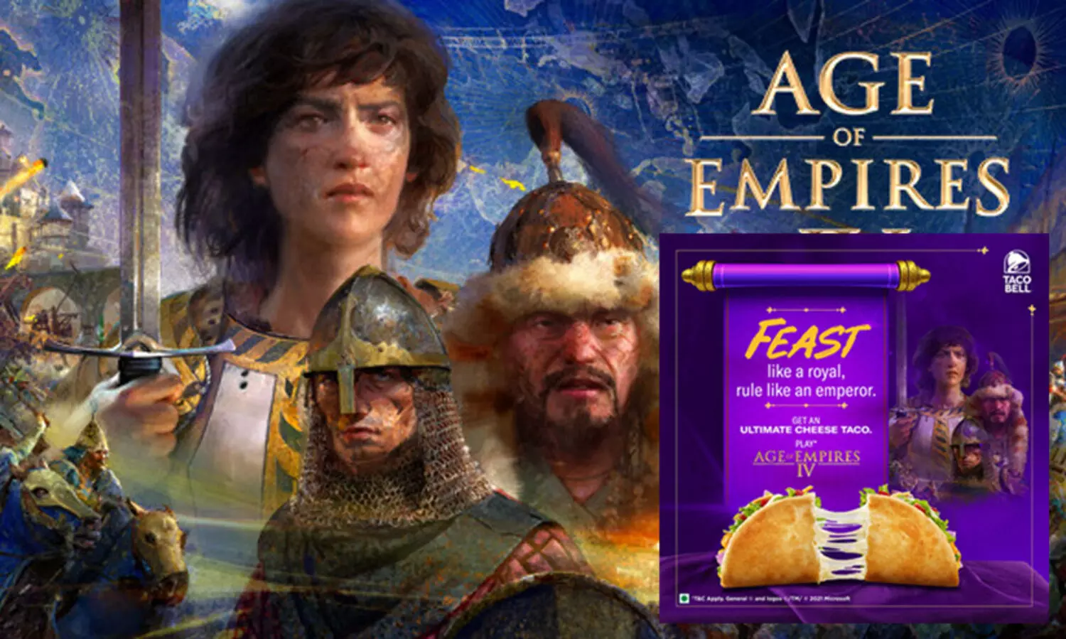 ടാക്കോ ബെല്‍ മൈക്രോസോഫ്റ്റുമായി സഹകരിക്കുന്നു; ഏജ് ഓഫ് എംപയര്‍ ഫോര്‍ പിസി ഗെയിം കോപ്പികള്‍ സമ്മാനം