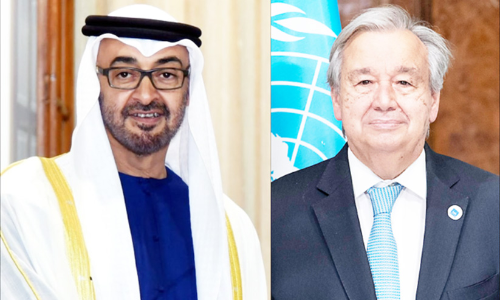 ശൈഖ്​ മുഹമ്മദ്​ ബിൻ സായിദും യു.എൻ സെക്രട്ടറി ജനറലും ഫോൺ സംഭാഷണം നടത്തി