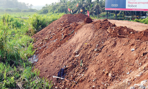 ബൈപാസ് വീതികൂട്ടലി​ന്‍റെ മറവിൽ തണ്ണീർത്തടം മണ്ണിട്ട് നികത്തി