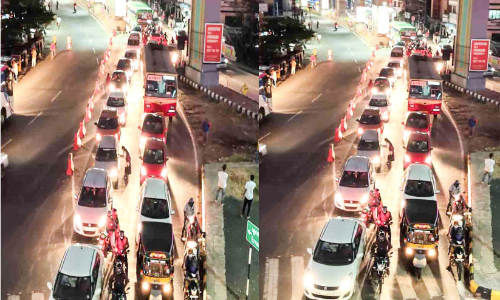 There is no solution to the traffic congestion in Kochi city