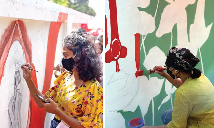 വിയ്യൂർ ജയിൽ മതിൽ കാൻവാസാക്കി കലാകാരന്മാർ