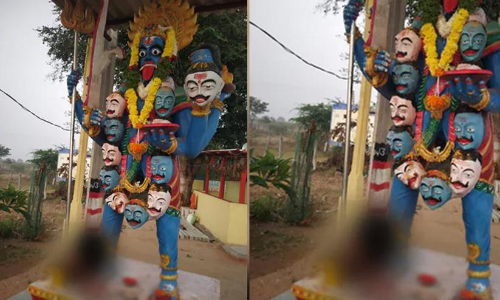 Mans Head Found At Idols Feet